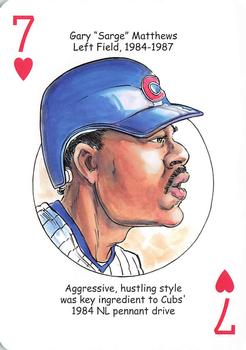 2012 Hero Decks Chicago Cubs Baseball Heroes Playing Cards #7♥ Gary Matthews Front