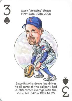 2012 Hero Decks Chicago Cubs Baseball Heroes Playing Cards #3♠ Mark Grace Front