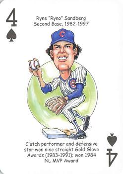 2012 Hero Decks Chicago Cubs Baseball Heroes Playing Cards #4♠ Ryne Sandberg Front