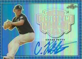 2020 Leaf Perfect Game National Showcase - Metal Autographs Blue Wave #BA-CP1 Chase Petty Front