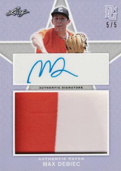 2020 Leaf Perfect Game National Showcase Baseball - Patch Autographs Lavender #PA-MD1 Max Debiec Front