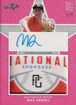 2020 Leaf Perfect Game National Showcase Baseball - Patch Autographs Pink #PA-MD1 Max Debiec Front