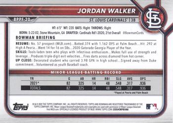 2022 Bowman 1st Edition #BPPF-20 Jordan Walker Back