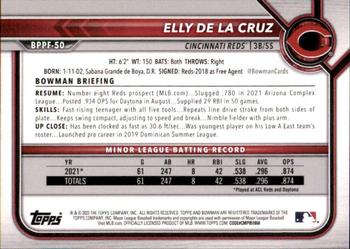 2022 Bowman 1st Edition #BPPF-50 Elly De La Cruz Back