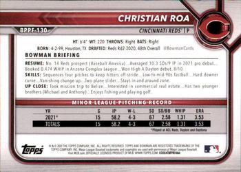 2022 Bowman 1st Edition #BPPF-130 Christian Roa Back