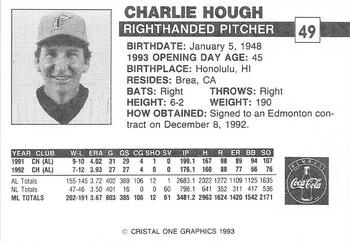 1993 Publix Coca-Cola Florida Marlins #NNO Charlie Hough Back