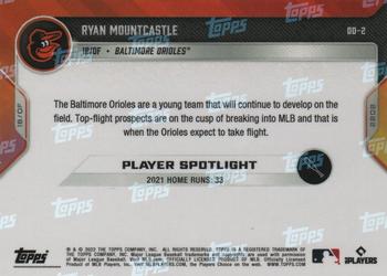 2022 Topps Now Road to Opening Day Baltimore Orioles #OD-2 Ryan Mountcastle Back