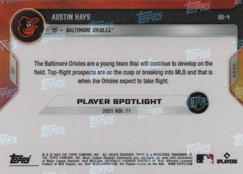 2022 Topps Now Road to Opening Day Baltimore Orioles #OD-4 Austin Hays Back