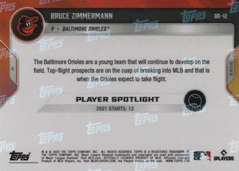 2022 Topps Now Road to Opening Day Baltimore Orioles #OD-12 Bruce Zimmermann Back