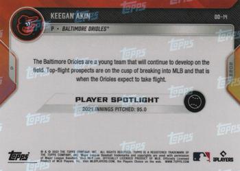 2022 Topps Now Road to Opening Day Baltimore Orioles #OD-14 Keegan Akin Back