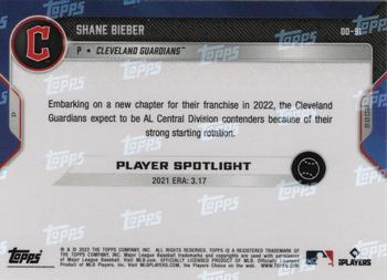 2022 Topps Now Road to Opening Day Cleveland Guardians #OD-91 Shane Bieber Back