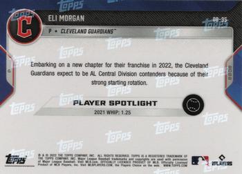 2022 Topps Now Road to Opening Day Cleveland Guardians #OD-95 Eli Morgan Back