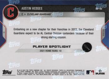 2022 Topps Now Road to Opening Day Cleveland Guardians #OD-98 Austin Hedges Back