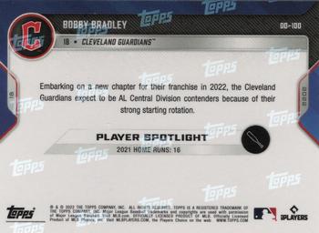 2022 Topps Now Road to Opening Day Cleveland Guardians #OD-100 Bobby Bradley Back