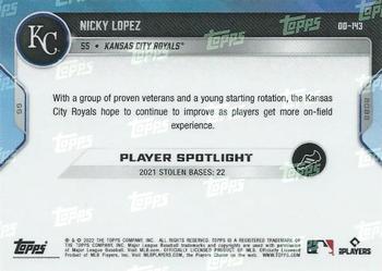 2022 Topps Now Road to Opening Day Kansas City Royals #OD-143 Nicky Lopez Back