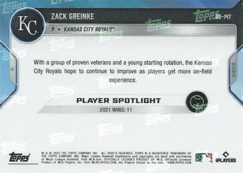 2022 Topps Now Road to Opening Day Kansas City Royals #OD-147 Zack Greinke Back