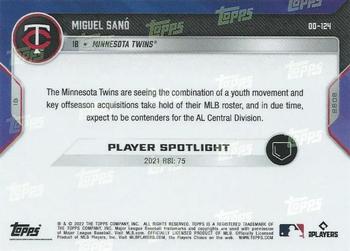 2022 Topps Now Road to Opening Day Minnesota Twins #OD-124 Miguel Sano Back