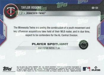 2022 Topps Now Road to Opening Day Minnesota Twins #OD-131 Taylor Rogers Back