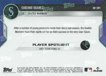 2022 Topps Now Road to Opening Day Seattle Mariners #OD-204 Eugenio Suarez Back