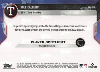 2022 Topps Now Road to Opening Day Texas Rangers #OD-213 Kole Calhoun Back