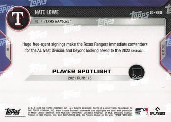2022 Topps Now Road to Opening Day Texas Rangers #OD-220 Nate Lowe Back