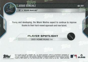 2022 Topps Now Road to Opening Day Miami Marlins #OD-247 Jesus Sanchez Back