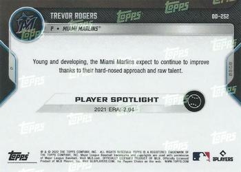 2022 Topps Now Road to Opening Day Miami Marlins #OD-252 Trevor Rogers Back