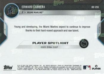 2022 Topps Now Road to Opening Day Miami Marlins #OD-255 Edward Cabrera Back