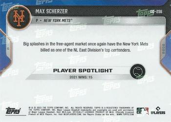 2022 Topps Now Road to Opening Day New York Mets #OD-256 Max Scherzer Back