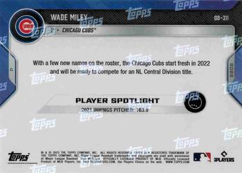 2022 Topps Now Road to Opening Day Chicago Cubs #OD-311 Wade Miley Back