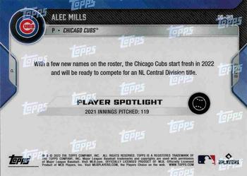 2022 Topps Now Road to Opening Day Chicago Cubs #OD-313 Alec Mills Back