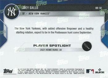 2022 Topps Now Road to Opening Day New York Yankees #OD-32 Joey Gallo Back