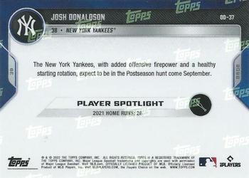 2022 Topps Now Road to Opening Day New York Yankees #OD-37 Josh Donaldson Back