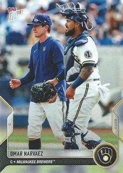 2022 Topps Now Road to Opening Day Milwaukee Brewers #OD-336 Omar Narvaez Front