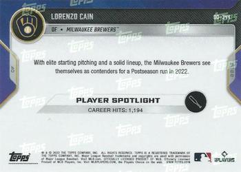 2022 Topps Now Road to Opening Day Milwaukee Brewers #OD-344 Lorenzo Cain Back