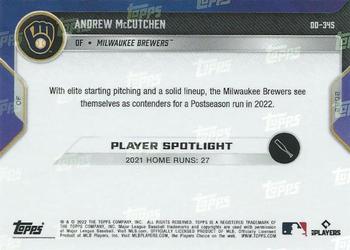 2022 Topps Now Road to Opening Day Milwaukee Brewers #OD-345 Andrew McCutchen Back