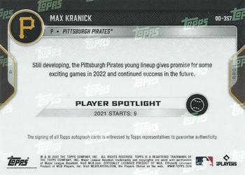 2022 Topps Now Road to Opening Day Pittsburgh Pirates #OD-357 Max Kranick Back
