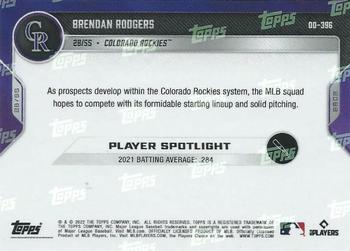 2022 Topps Now Road to Opening Day Colorado Rockies #OD-396 Brendan Rodgers Back