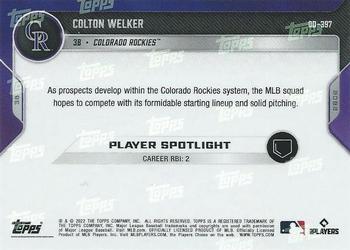 2022 Topps Now Road to Opening Day Colorado Rockies #OD-397 Colton Welker Back