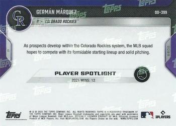 2022 Topps Now Road to Opening Day Colorado Rockies #OD-399 German Marquez Back