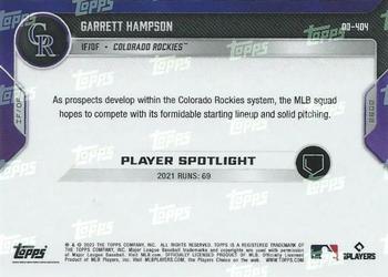 2022 Topps Now Road to Opening Day Colorado Rockies #OD-404 Garrett Hampson Back
