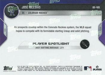 2022 Topps Now Road to Opening Day Colorado Rockies #OD-405 Jose Iglesias Back