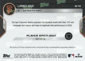 2022 Topps Now Road to Opening Day San Francisco Giants #OD-440 LaMonte Wade Back
