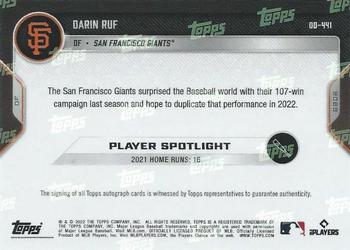 2022 Topps Now Road to Opening Day San Francisco Giants #OD-441 Darin Ruf Back