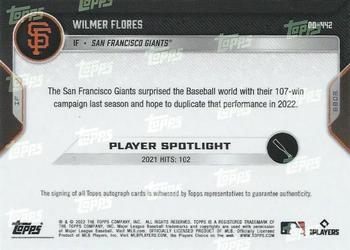2022 Topps Now Road to Opening Day San Francisco Giants #OD-442 Wilmer Flores Back