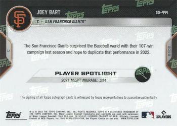 2022 Topps Now Road to Opening Day San Francisco Giants #OD-444 Joey Bart Back