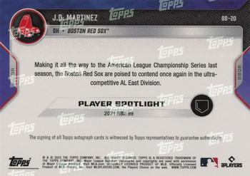 2022 Topps Now Road to Opening Day Boston Red Sox #OD-20 J.D. Martinez Back