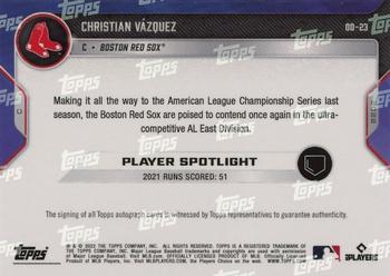 2022 Topps Now Road to Opening Day Boston Red Sox #OD-23 Christian Vazquez Back