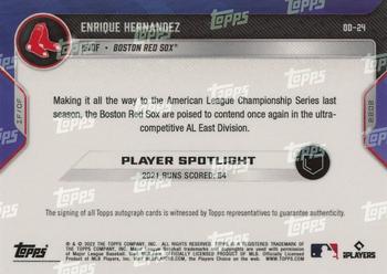 2022 Topps Now Road to Opening Day Boston Red Sox #OD-24 Enrique Hernandez Back