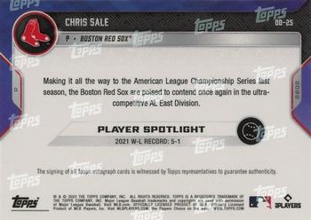 2022 Topps Now Road to Opening Day Boston Red Sox #OD-25 Chris Sale Back
